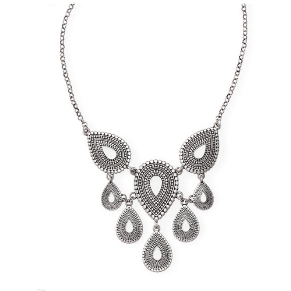 Beautiful Paislee Antique Silver Bib